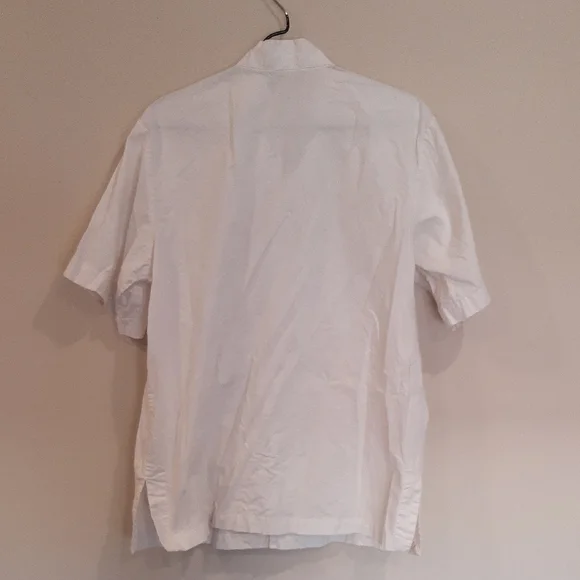 White SS Shirt with Mandarin Collar and traditional frog button closures. - Picture 11 of 11